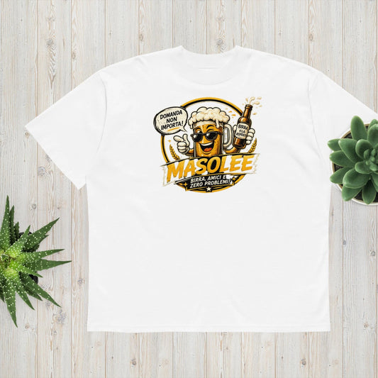 Unisex organic oversized high neck t-shirt
