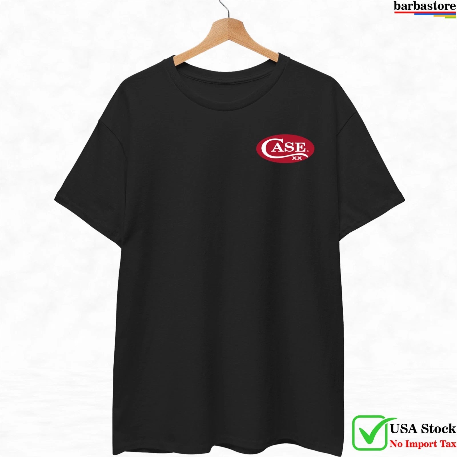 Case Knives Logo Men Black T-Shirt Cotton Graphic Tee Made in USA S-5XL