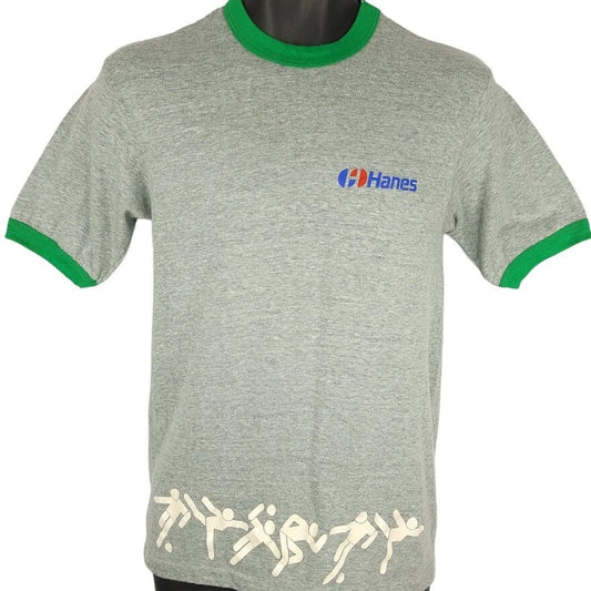 Vintage Hanes Soccer T Shirt Mens Size Small 80s Futbal Ringer Tee Made In USA