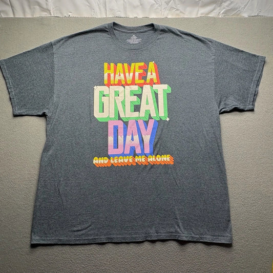 Big Men T-Shirt Cotton Blend 2XL Sarcastic Graphic Retro Humor Gray