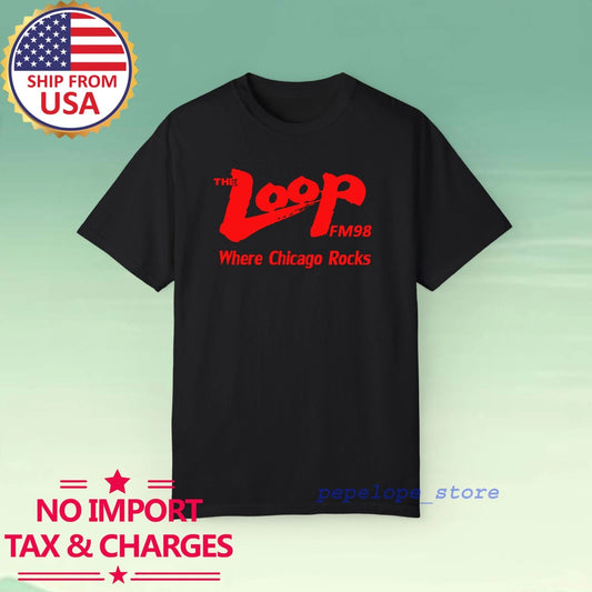 The Loop FM 98 Radio Chicago Men's Black Size S-5XL