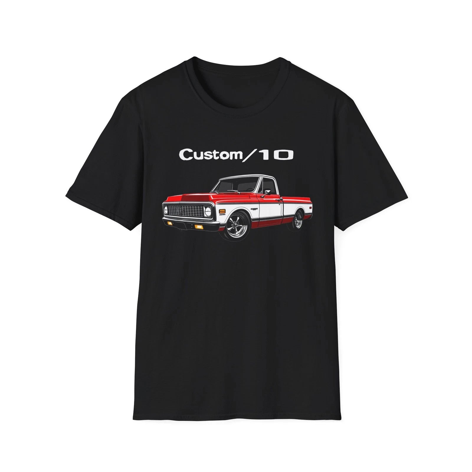 1972 Chevy C10 Pickup Shirt | Classic Custom/10 Truck Red & White Retro Tee