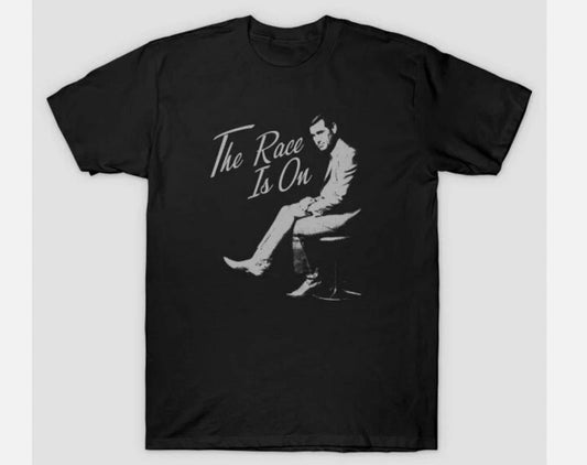 Vintage Race Is On by George Jones T-Shirt I Get Lonely in a Hurry Tammy Wynette