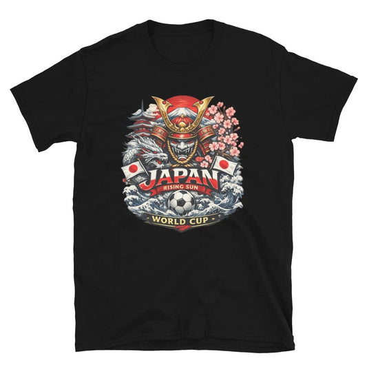 Japan World Cup Football Fan T-Shirt Navy & Red Supporter Edition Unisex
