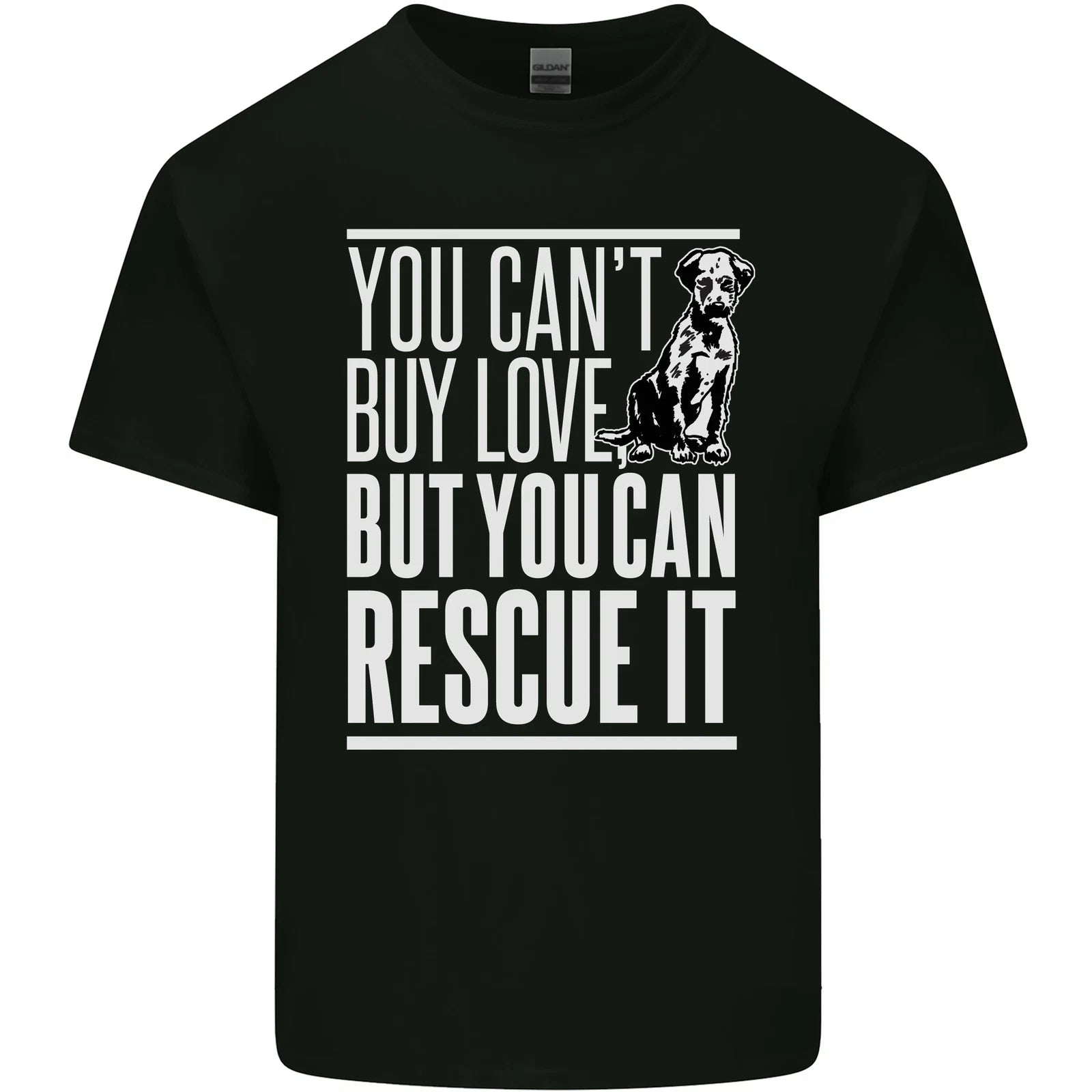 You Cant Buy Love Funny Rescue Dog Puppy Mens Cotton T-Shirt Tee Top