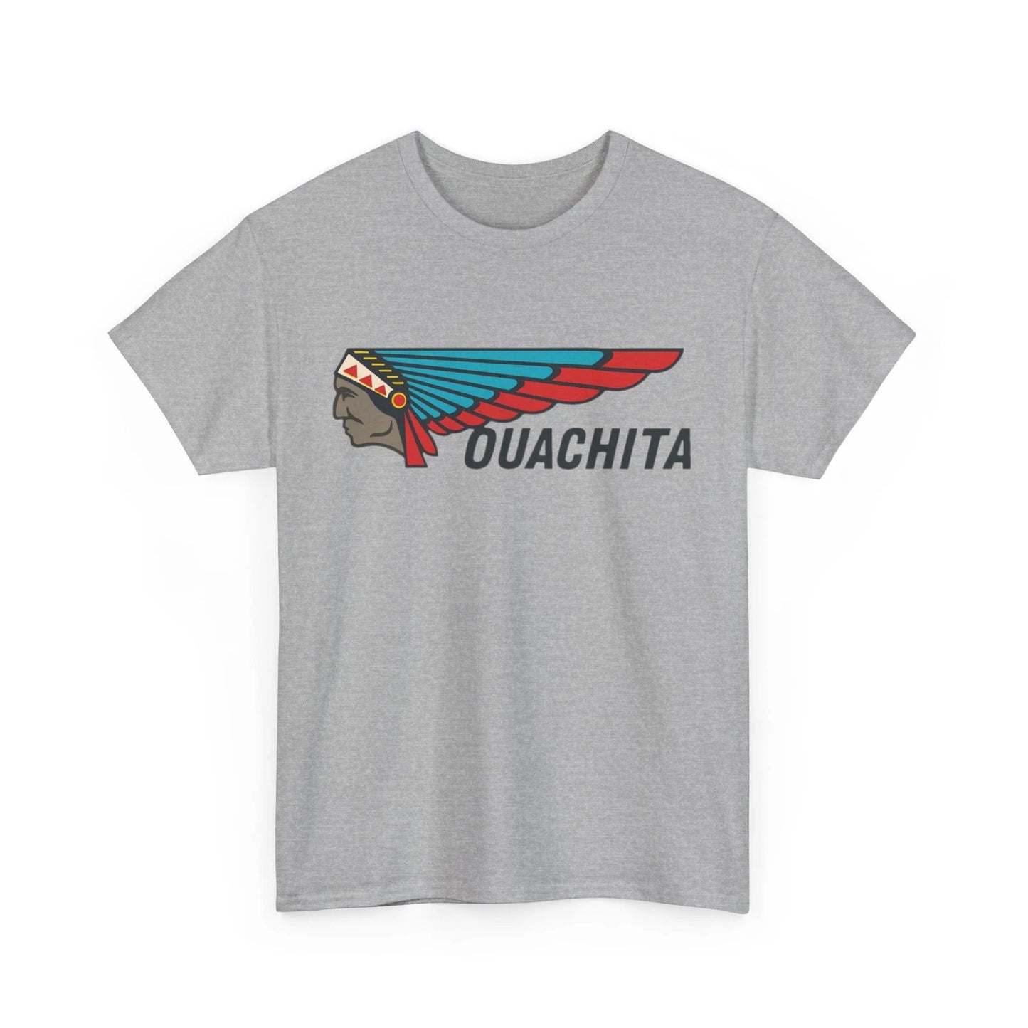 Ouachita Vtg Boat Canoe Fishing Marine Native Indian Chief Logo Graphic T-Shirt