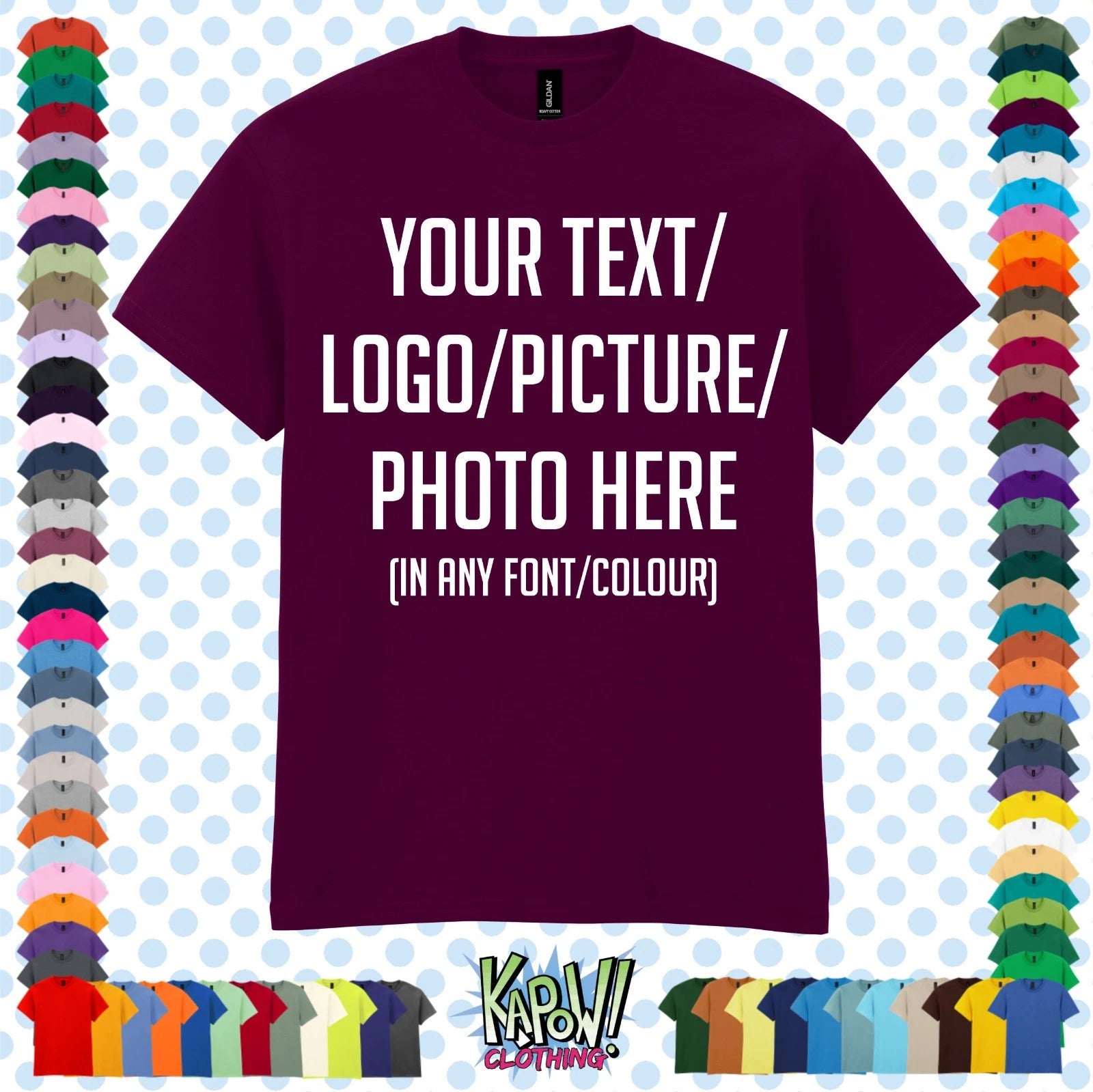 Custom Personalised Men's Printed T-SHIRT- XS-5XL Any Name Text Logo Photo Gift