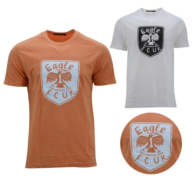 French Connection Mens T Shirts Crew Neck Short Sleeve Printed Summer Top FCUK