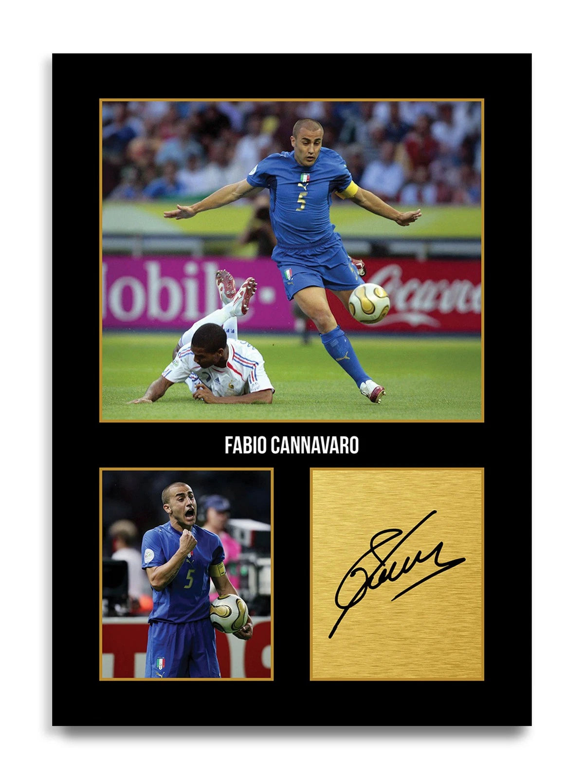 Fabio Cannavaro Football Player Autographed Print Gift Item Italy Soccer Decor