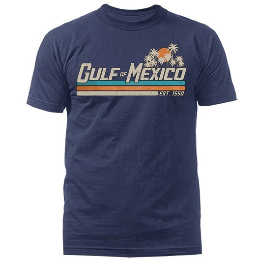 Gulf of Mexico Golfo de mexico Est 1550 Retro Vintage Beach T-shirt