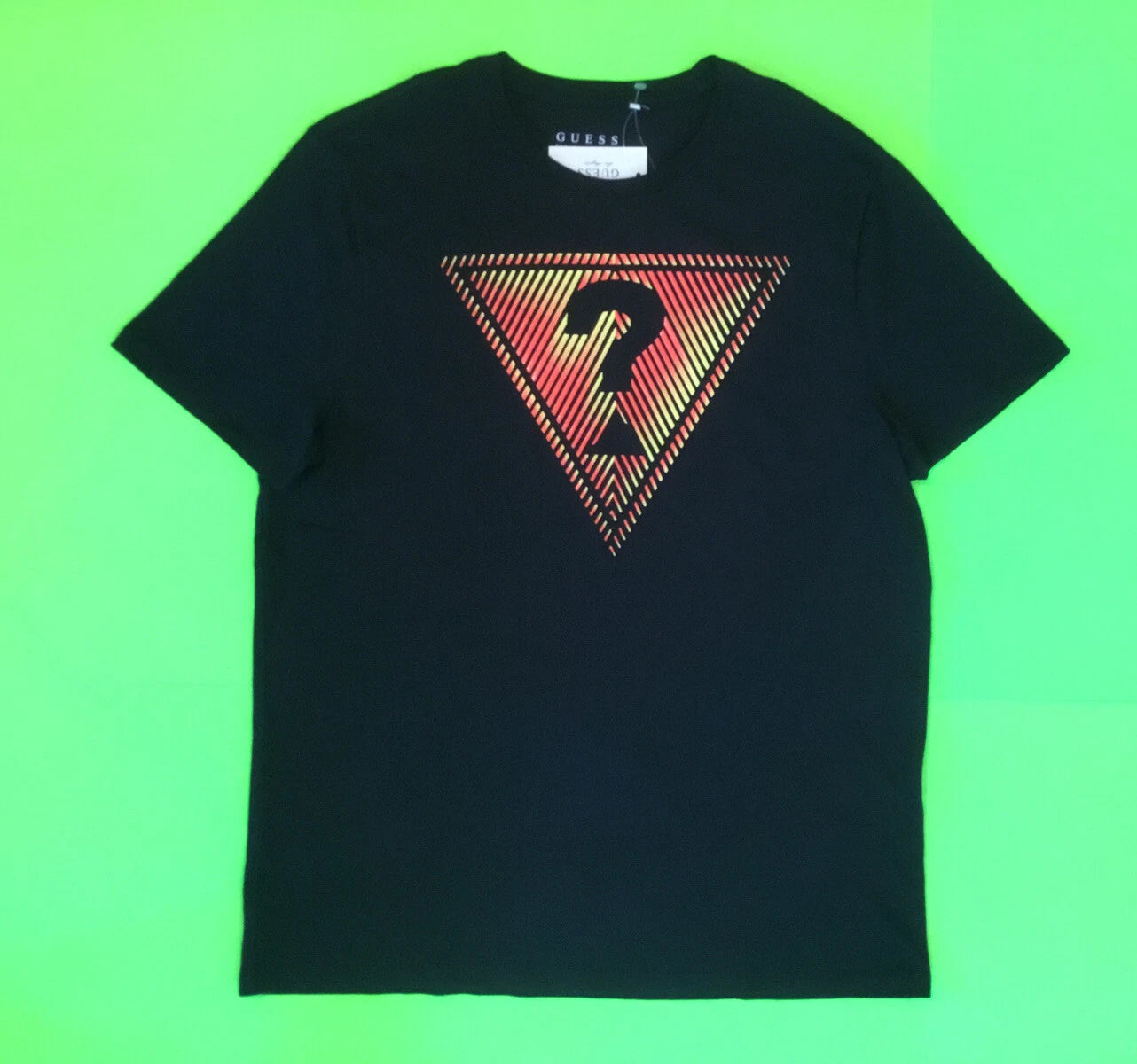GUESS Los Angeles Men’s Short Sleeve T-Shirt X-LARGE Black w/Orange, Yellow NEW