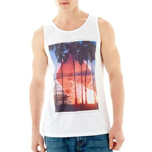 Arizona Graphic Tank Top Ocean Beach Print New Sizes S, M