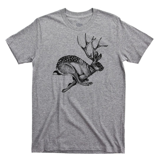 Jackalope T Shirt Big Foot Nessie Loch Ness Monster UFO Alien Hiking Camping Tee