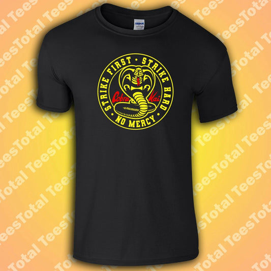 Cobra Kai T-Shirt | No Mercy | Strike First | Strike Hard | Your Name on Back