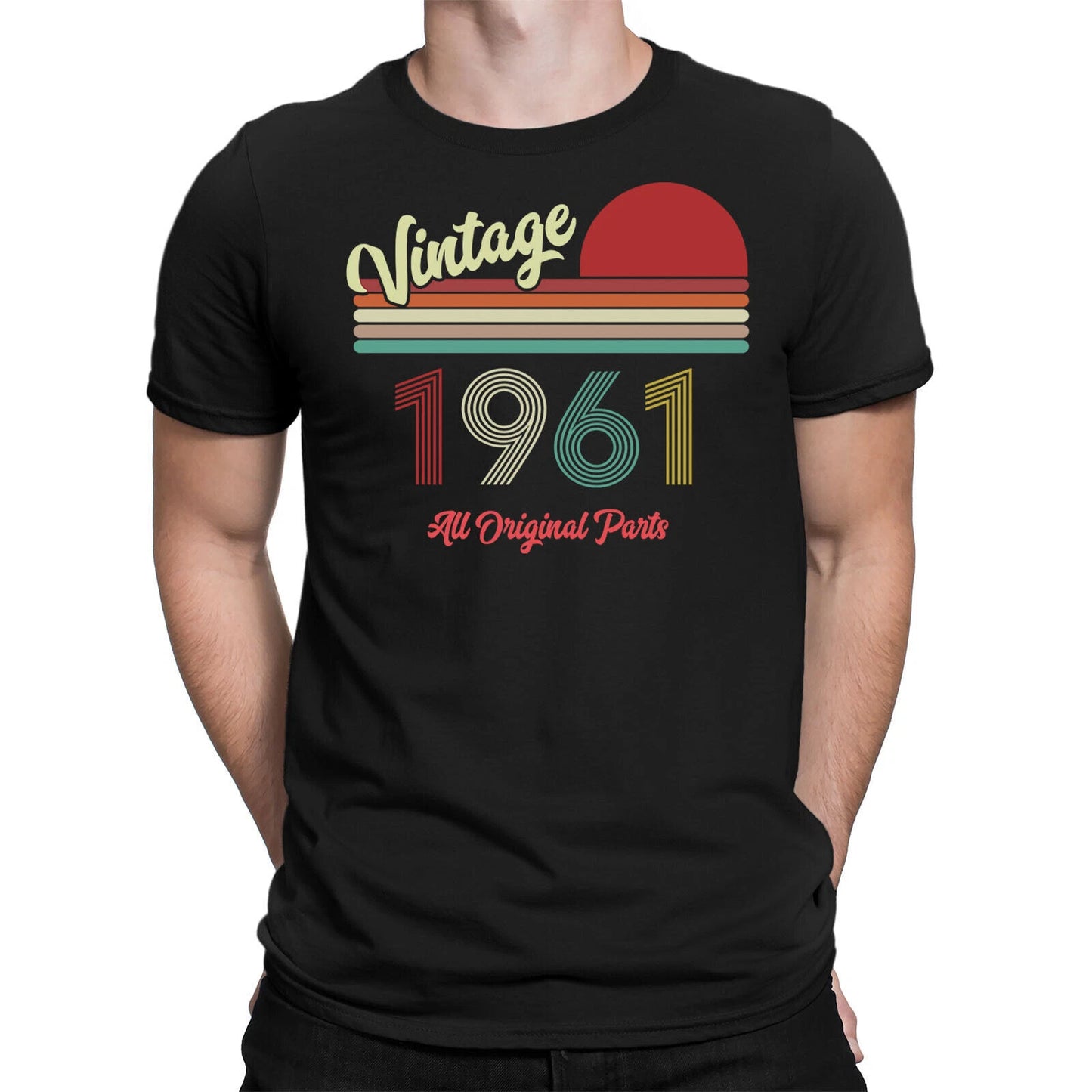 65th Birthday Gift T-shirt Vintage 1961 All Original Parts Mens Birthday Tee Top