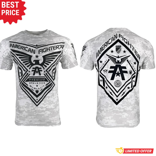 NEW ! MMA Fighter T Shirt Athletic Training Graphic Tee Premium Casual Men White