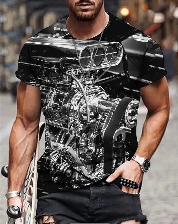 Chevy Ford Mopar Big/Small Block BLOWN BLOWER SUPERCHARGER ENGINE T-SHIRT V2