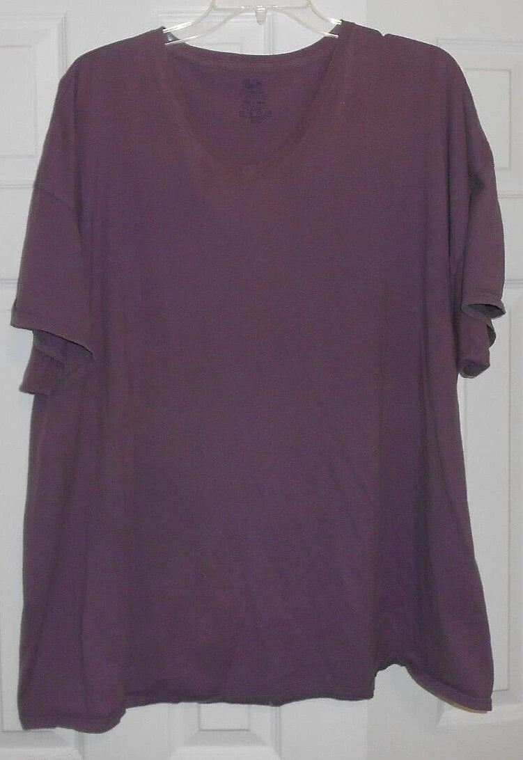 FRUIT OF THE LOOM PLATINUM MEN'S PURPLE V-NECK T-SHIRT SIZE 4XL