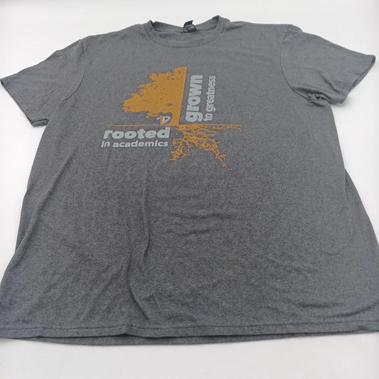 District T-Shirt Men's Large Gray Grown To Greatness Rooted In Academics Tee