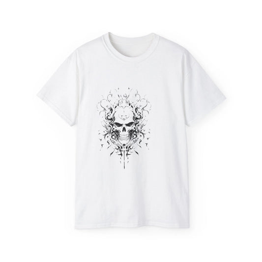 Tattoo Skull Black Biker Scary Horror | Custom Graphic T-Shirt