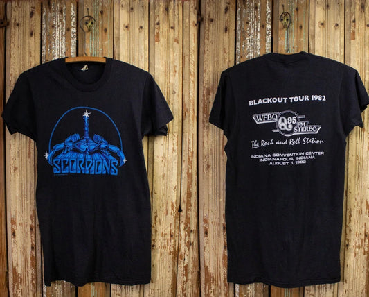 Vintage Scorpions Blackout Tour Concert T Shirt 1982 Black