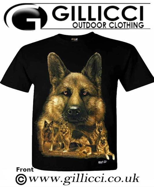 Mens Women German Shepherd Alsatian 3D Large Dog Animal Printed Wild T-shirt Top