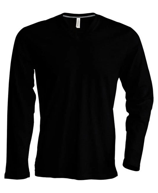 Personalised Custom Kariban Men's long-sleeved V-neck T-shirt Long sleeve KB358