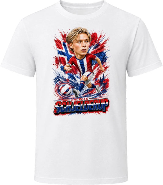 Andreas Schjelderup Norway Soccer Caricature 2026 World Cup T Shirt