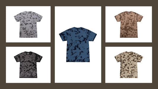 Multi-Color Tie Dye Iced T-Shirts,  Adults Short Sleeve Cotton Colortone