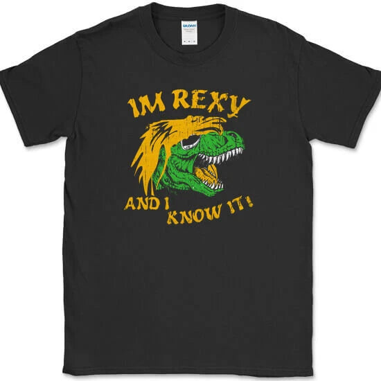 I'm Rexy and I Know It T-Shirt Funny Sexy Music Dinosaur Humor Novelty Tee