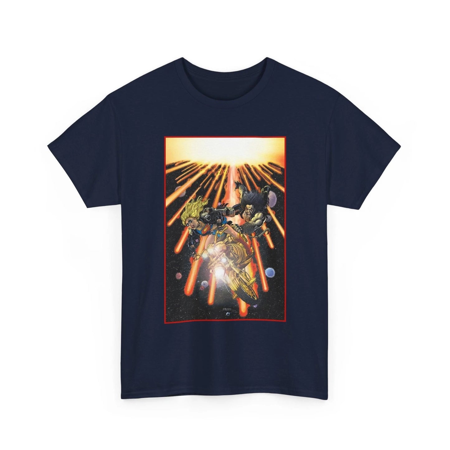 Supergirl & Lobo T-Shirt George Perez Art 2026 Movie Retro Vintage-Style Tee