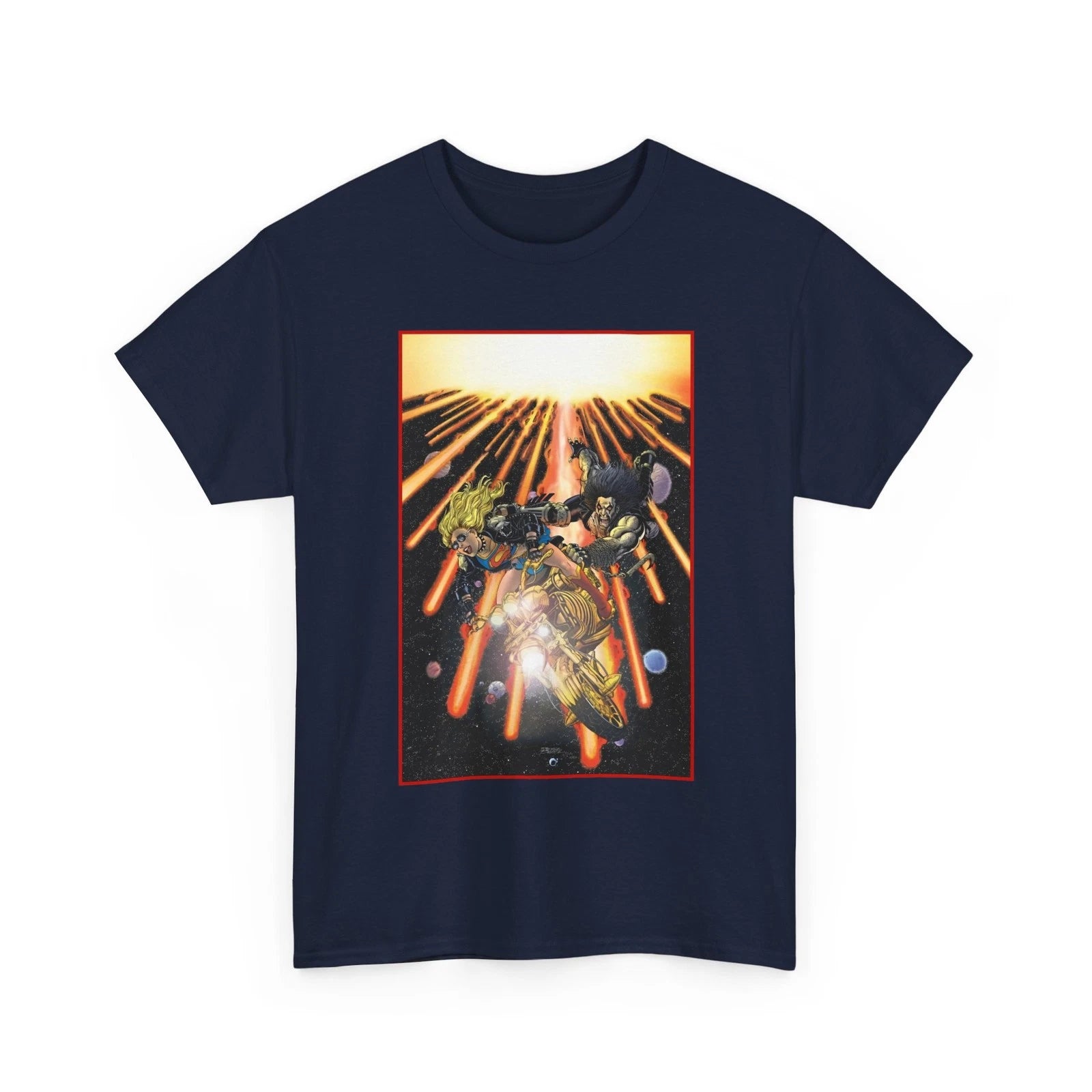 Supergirl & Lobo T-Shirt George Perez Art 2026 Movie Retro Vintage-Style Tee