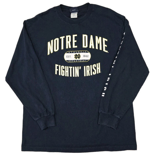 Vtg University Of Notre Dame Fightin Irish Long Sleeve T-shirt Mens Size L NCAA