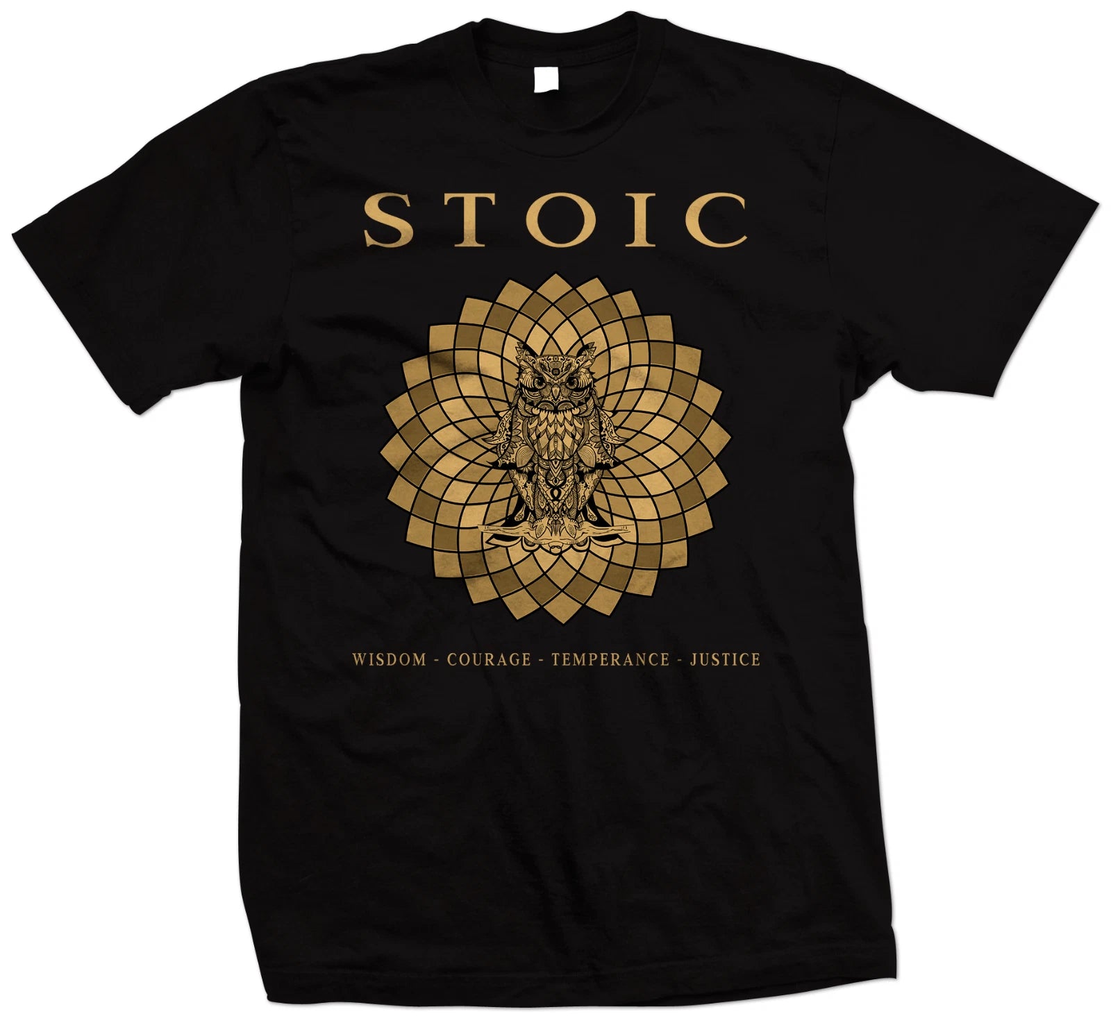 Stoic Virtues - T Shirt - Wisdom Justice Courage Moderation - Plato Socrates