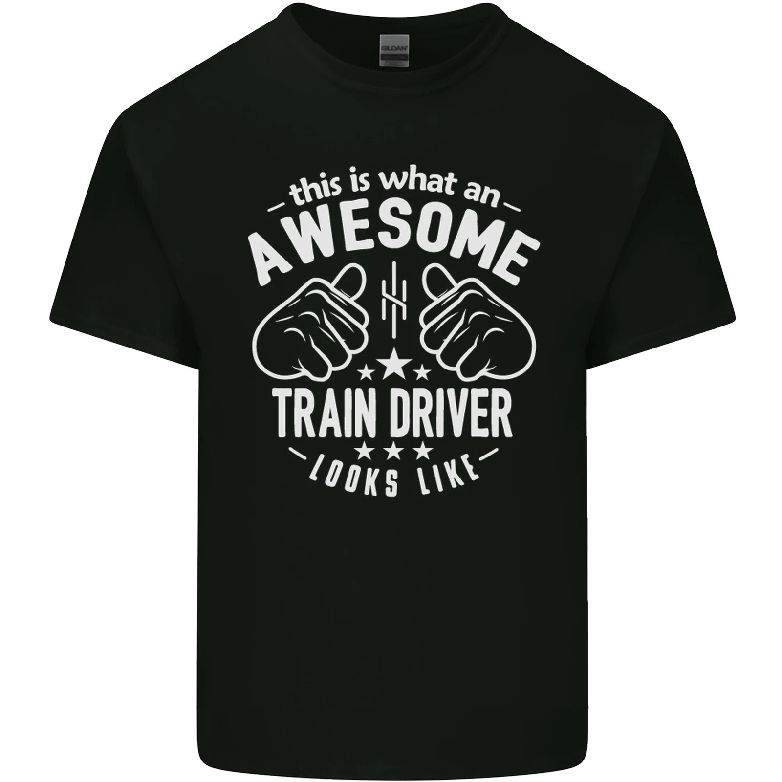 An Awesome Train Driver Looks Like Mens Cotton T-Shirt Tee Top