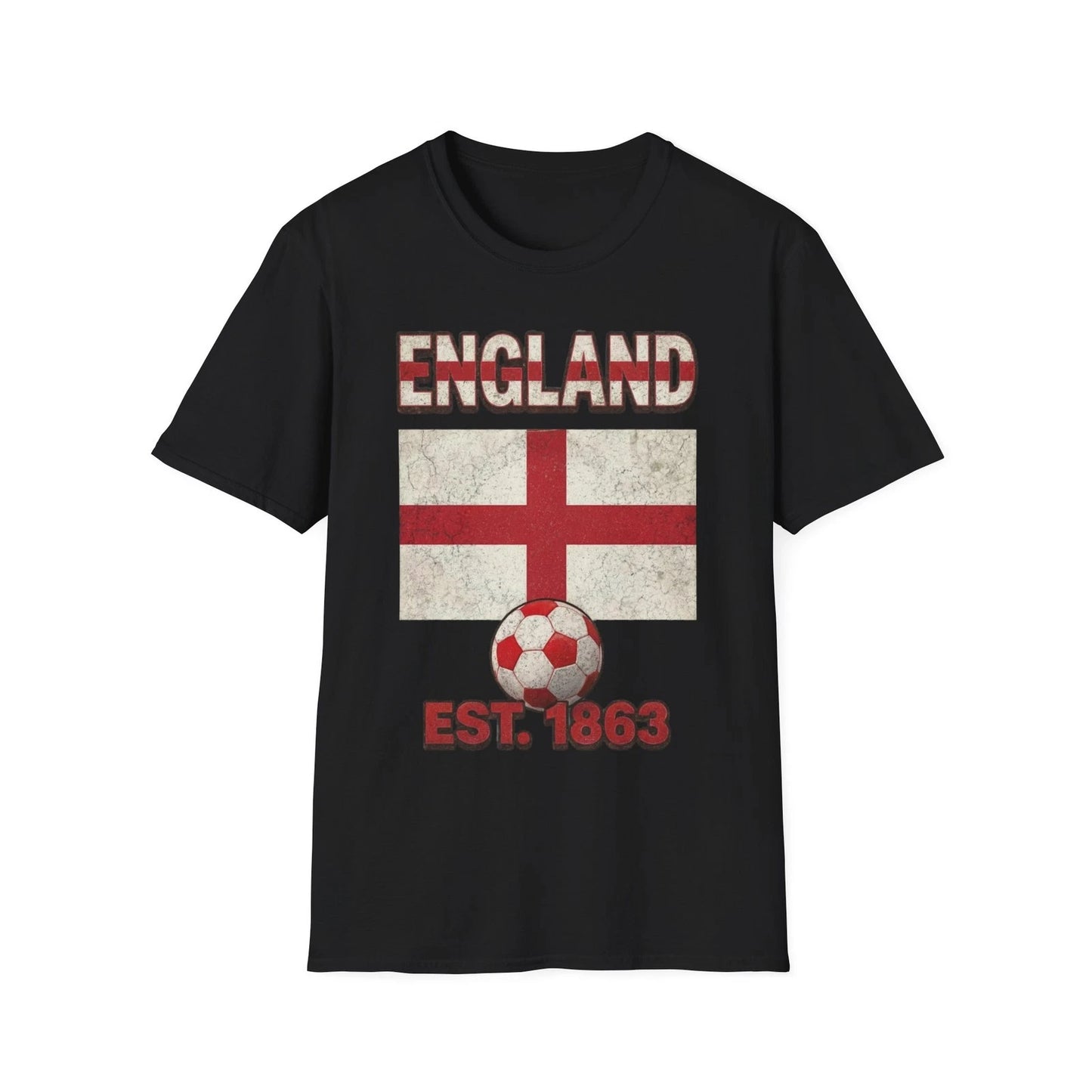 England Flag Football Soccer T-Shirt | Nations Heritage Collection | Vintage