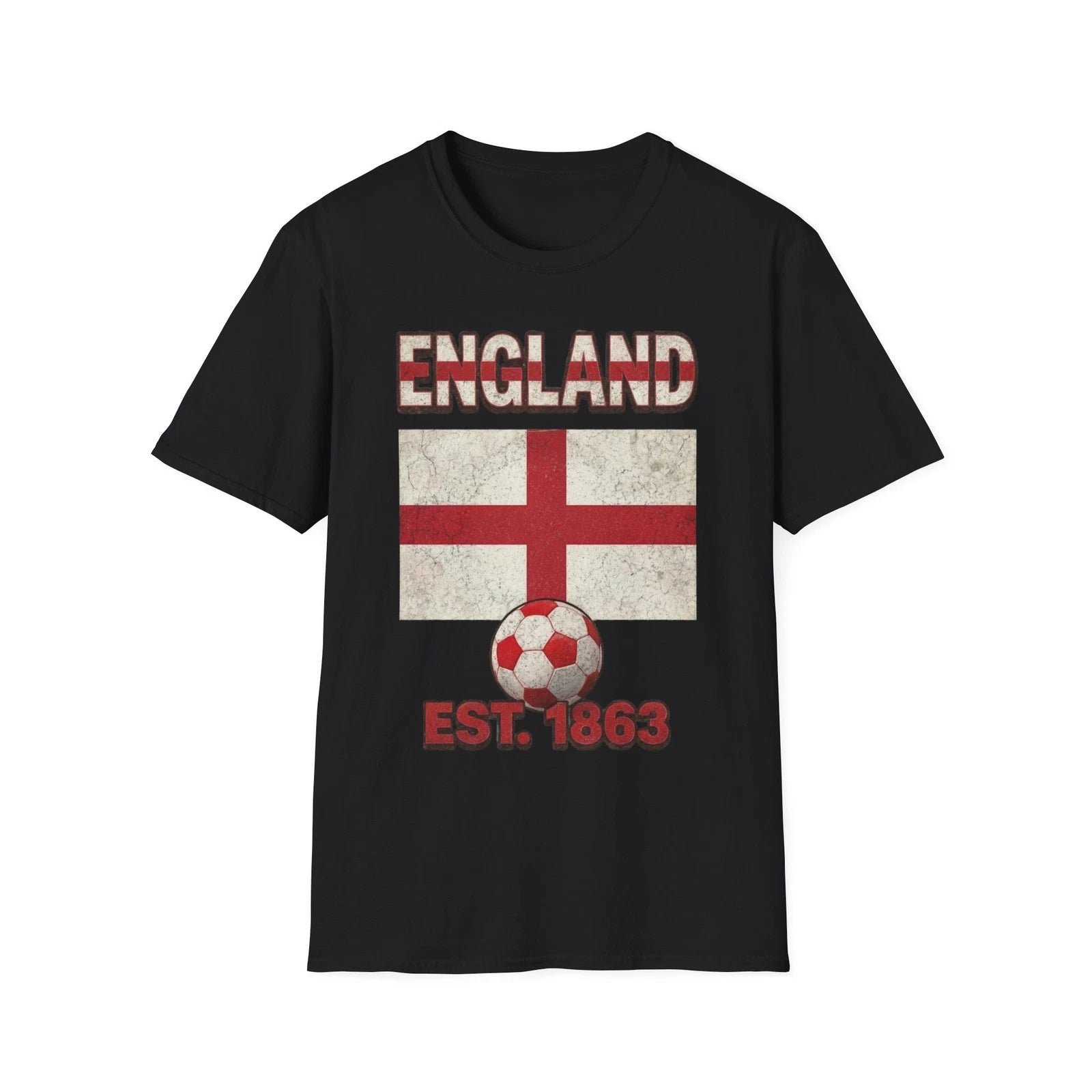 England Flag Football Soccer T-Shirt | Nations Heritage Collection | Vintage