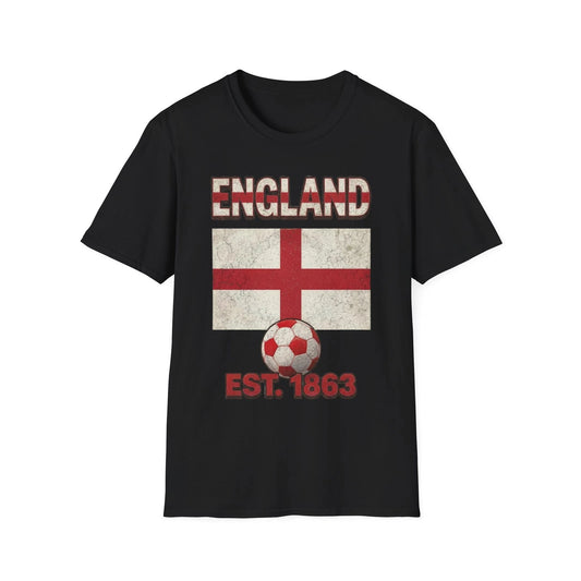 England Flag Football Soccer T-Shirt | Nations Heritage Collection | Vintage