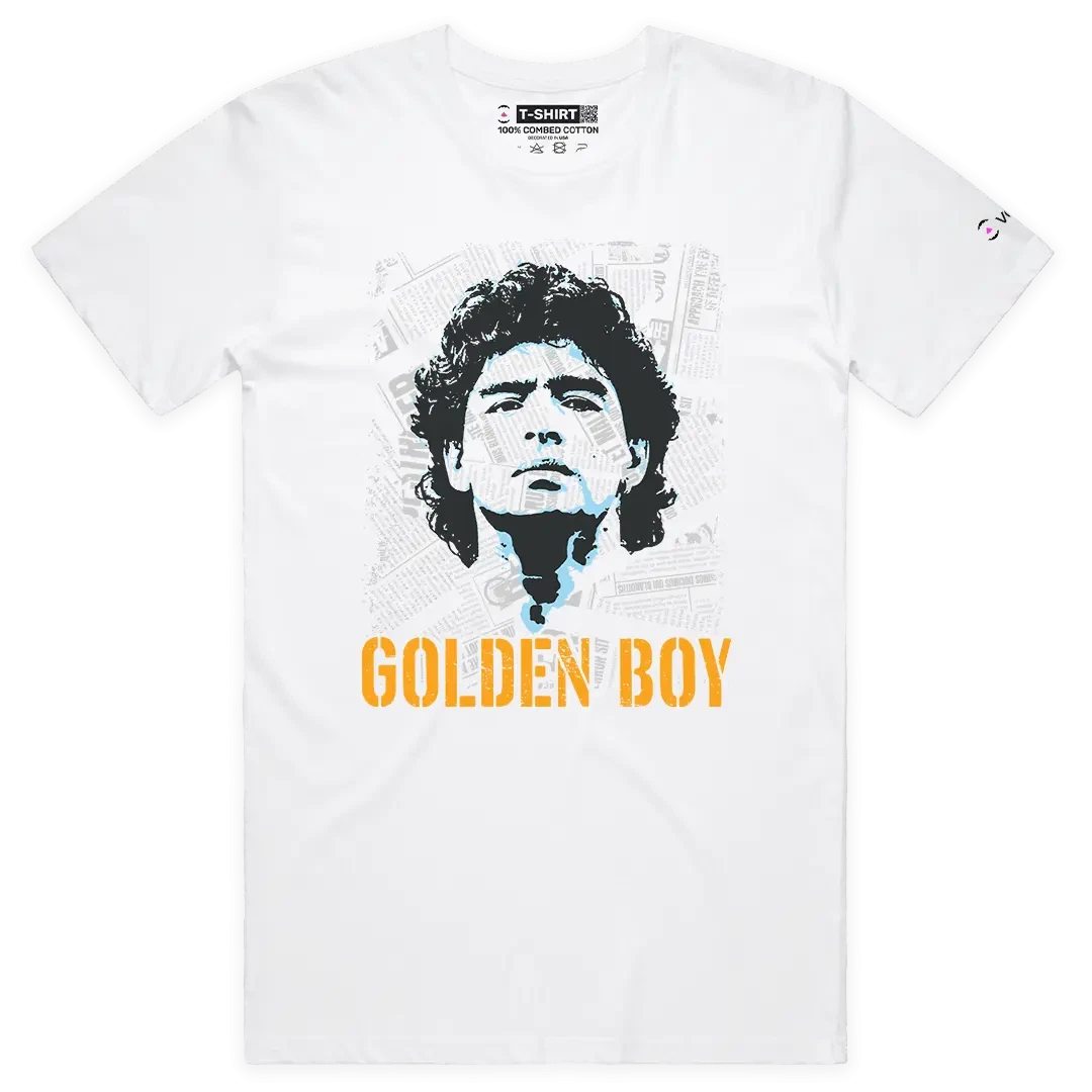 VOICEART Maradona The Golden Boy Sports Graphic Premium T-Shirt for Soccer Fans
