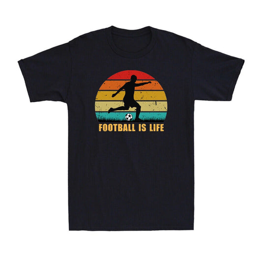 Football Is Life Funny Best Sportsman Soccer lovers Vintage Retro Men's T-Shirt