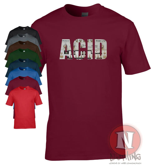 ACID TB303 t-shirt house music teeshirt club old school DJ rave bassline