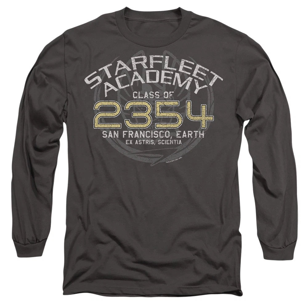 Star Trek Sisko Graduation Long Sleeve T-Shirt S-2XL, Charcoal