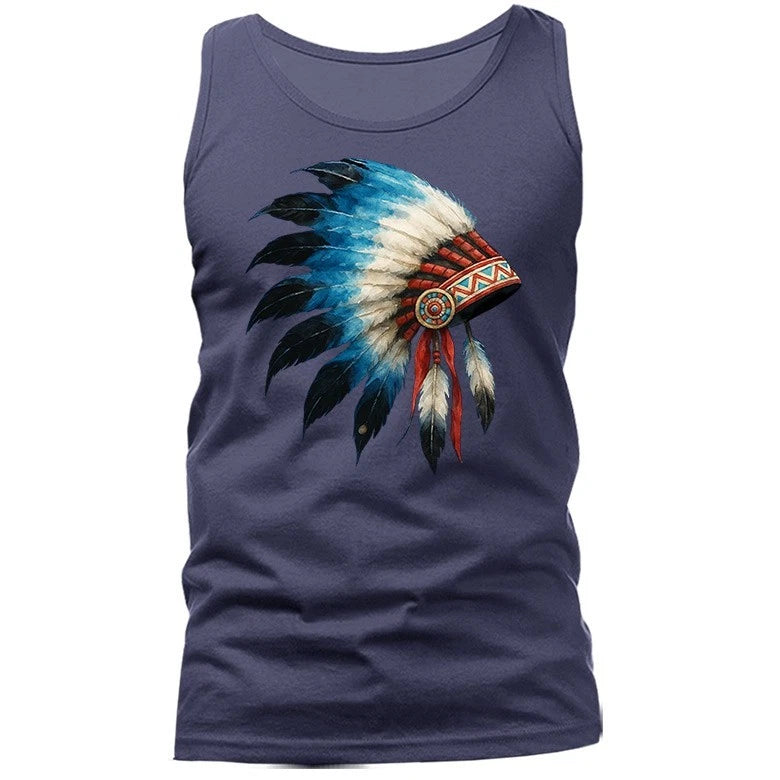 Honor in Feathers Native American Headdress Tank Top