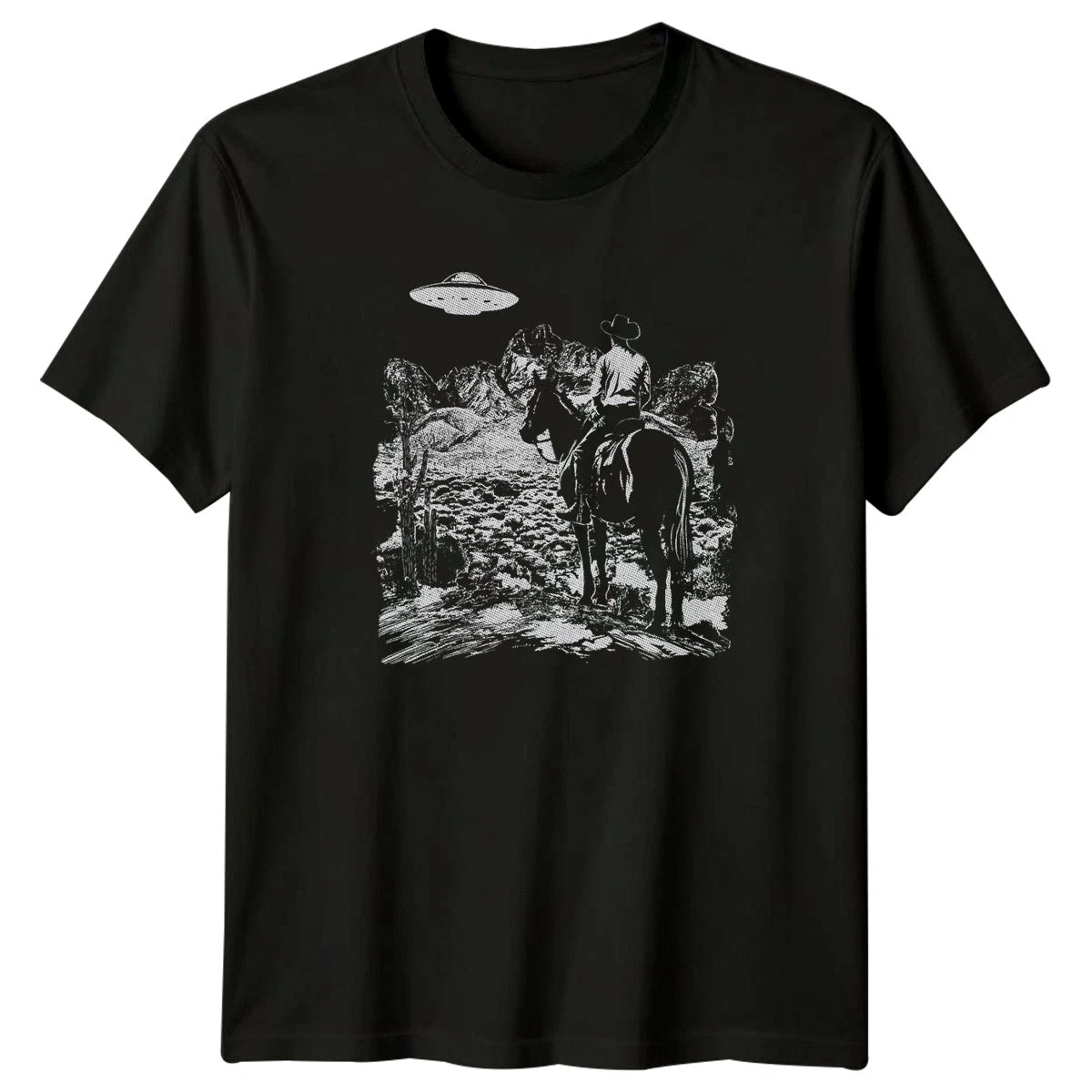 The Wild West Meets Outer Space T-Shirt Cowboy UFO Sci Fi Birthday