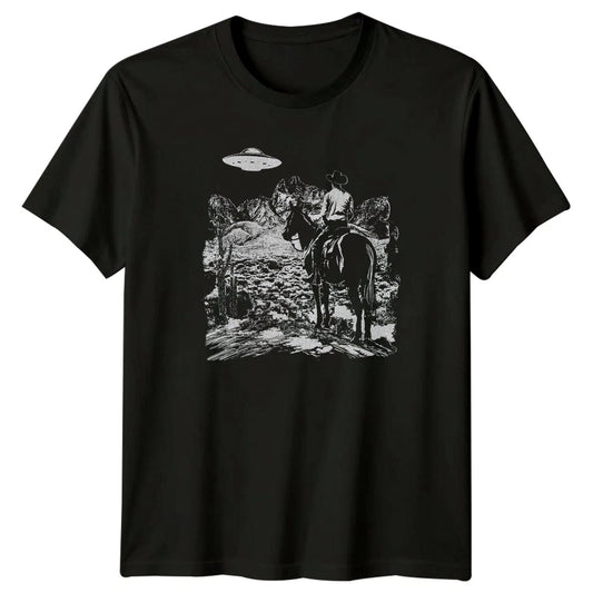 The Wild West Meets Outer Space T-Shirt Cowboy UFO Sci Fi Birthday