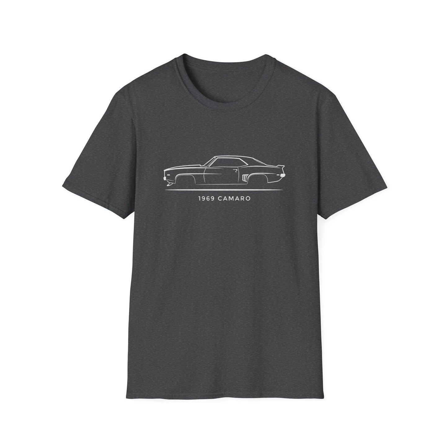1969 Camaro Classic Muscle Car Line Art Vintage Style T-Shirt