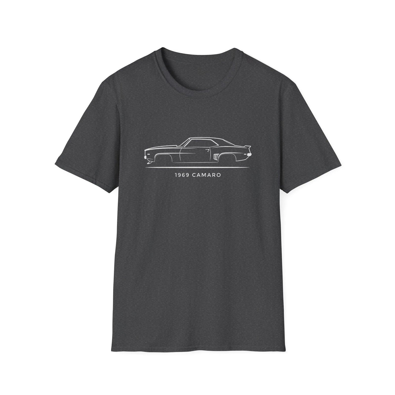 1969 Camaro Classic Muscle Car Line Art Vintage Style T-Shirt