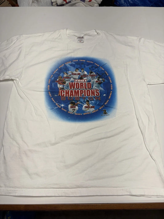 Vintage y2k Boston Red Sox 2007 World Series Champions Shirt Size XL White