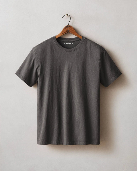 American Giant Gray Premium Slub Crew Neck T Shirt Men’s Large USA Made