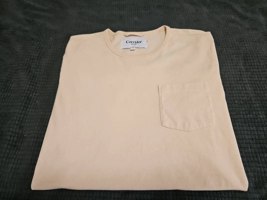 Corridor NYC NEW Antique White Garment Dyed Pocket TShirt SZ S